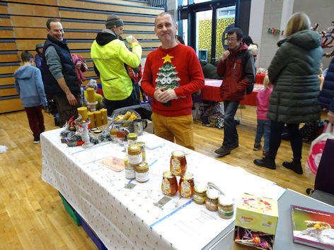 Stall at the Clay Farm Centre Christmas event. Photo: Andrew Roberts, 17 December 2022.