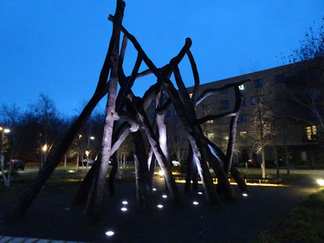 Hobson Square at dusk. Photo: Andrew Roberts, 3 December 2021.
