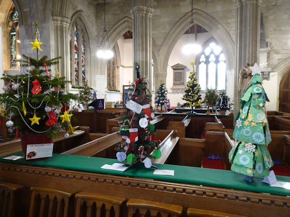 Christmas Tree Festival in the Parish Church. Photo: Andrew Roberts, 15 December 2023.